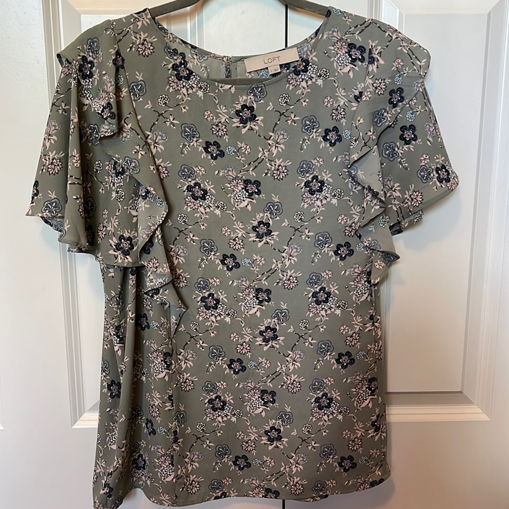 Green Floral Blouse